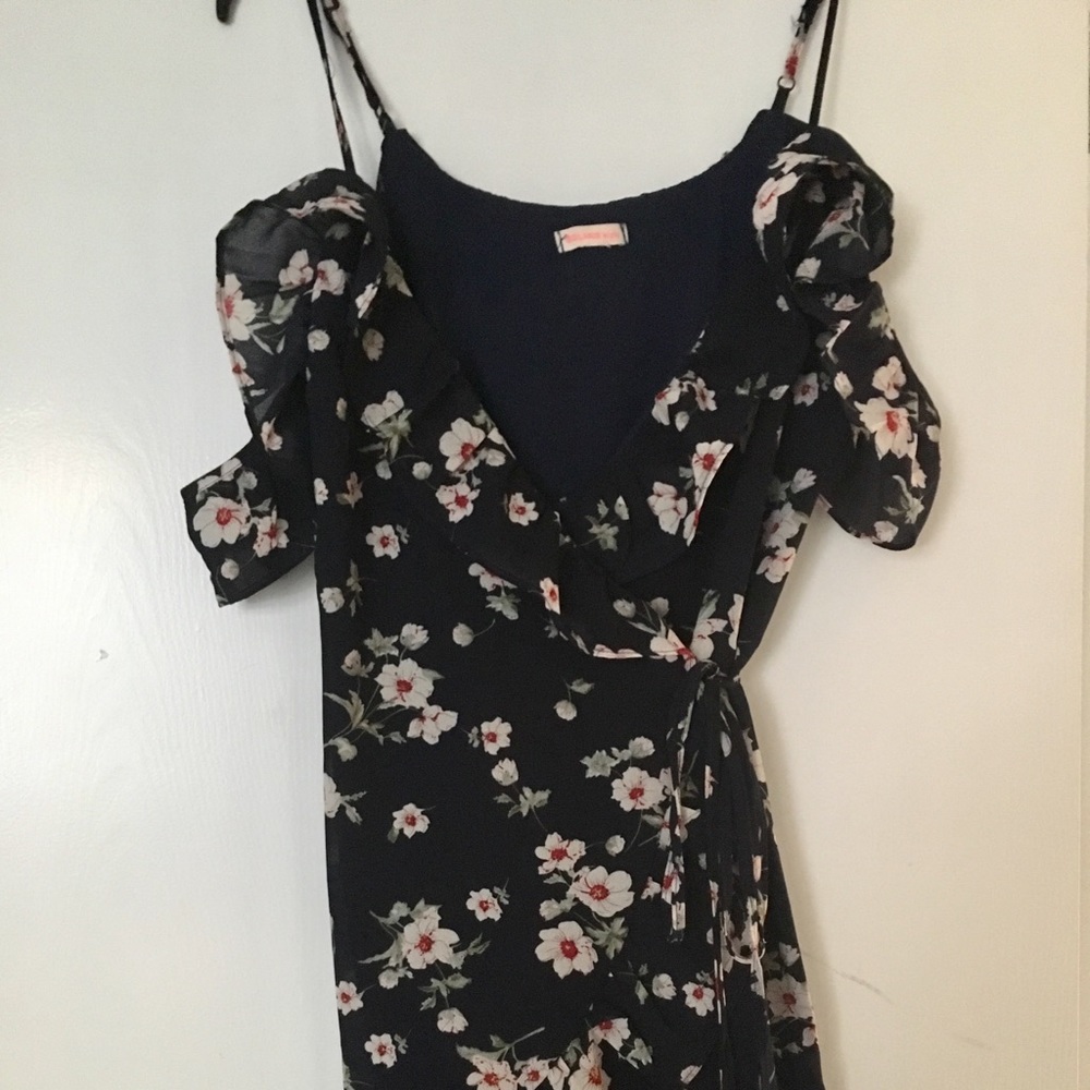 Navy blue floral dress